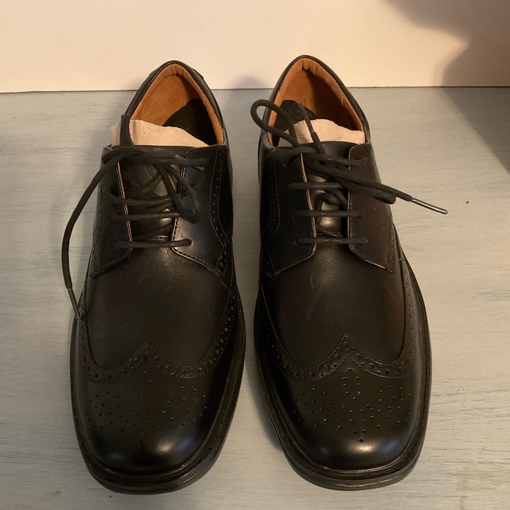 Ing Black Leather Wingtip Oxfords WING MEN DRESS SHOES